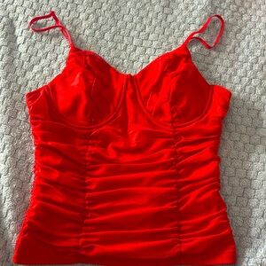 It is a red top almost like a corset